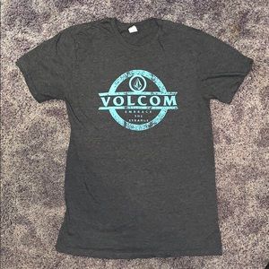 Volcom Gray Heather and Blue Tee